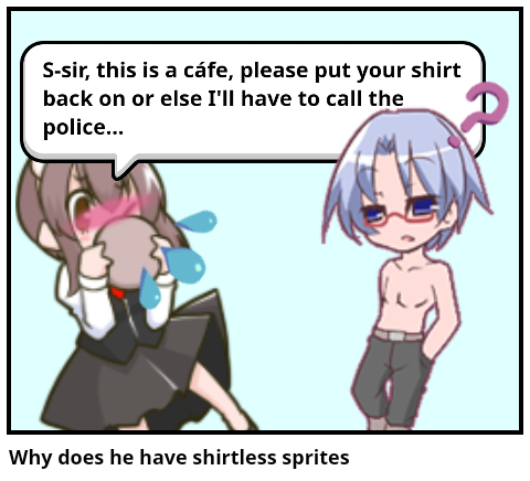 Why does he have shirtless sprites