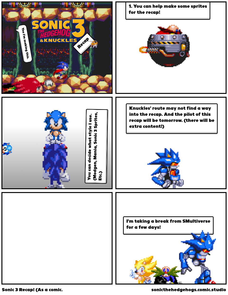 Sprites That Actually Weren't In Sonic 3 - Comic Studio