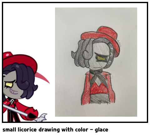 small licorice drawing with color - glace