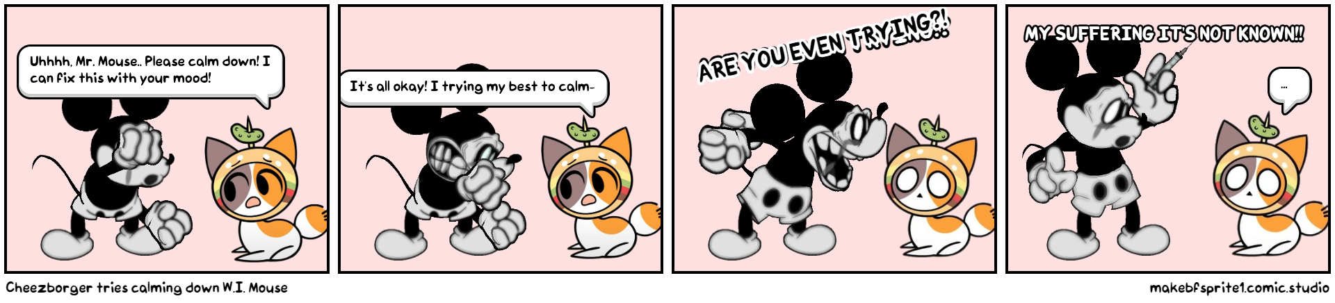 Cheezborger tries calming down W.I. Mouse
