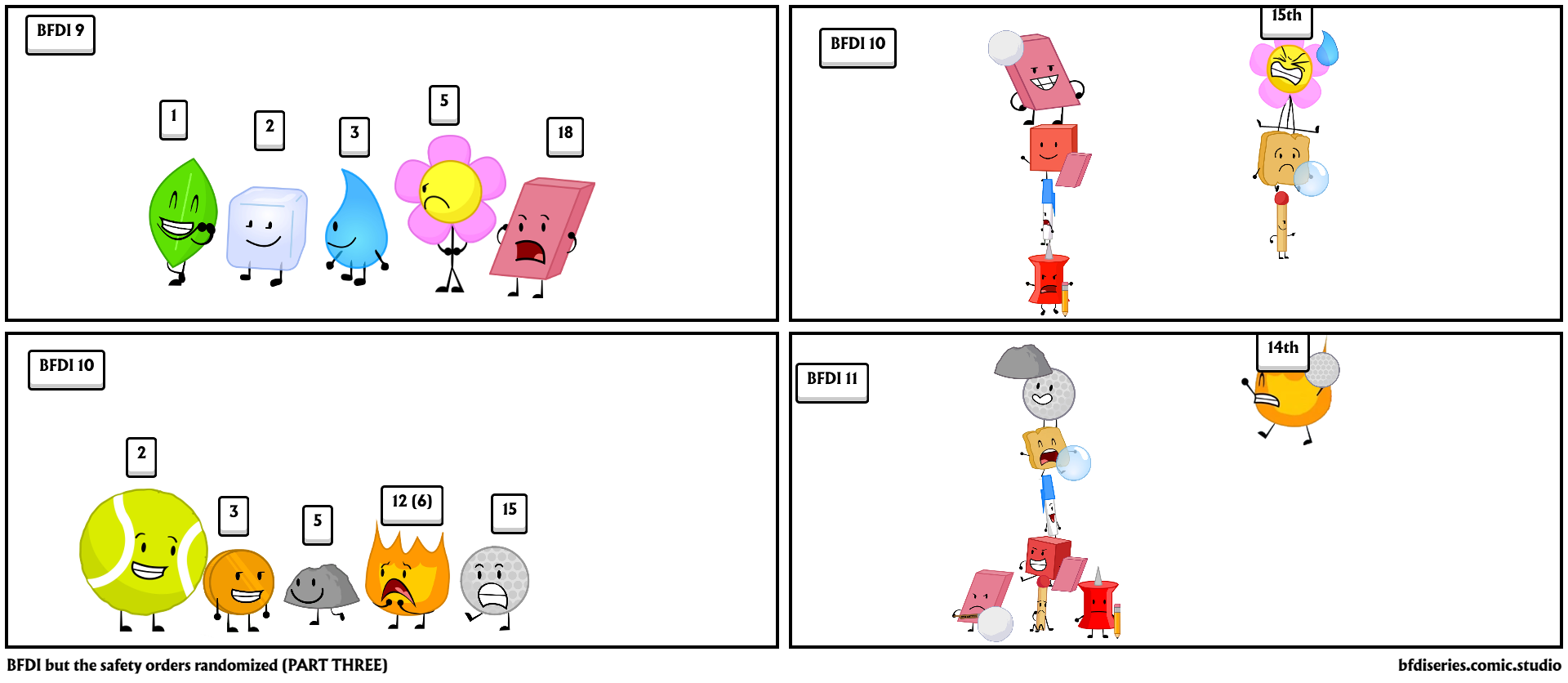 BFDI but the safety orders randomized (PART THREE)