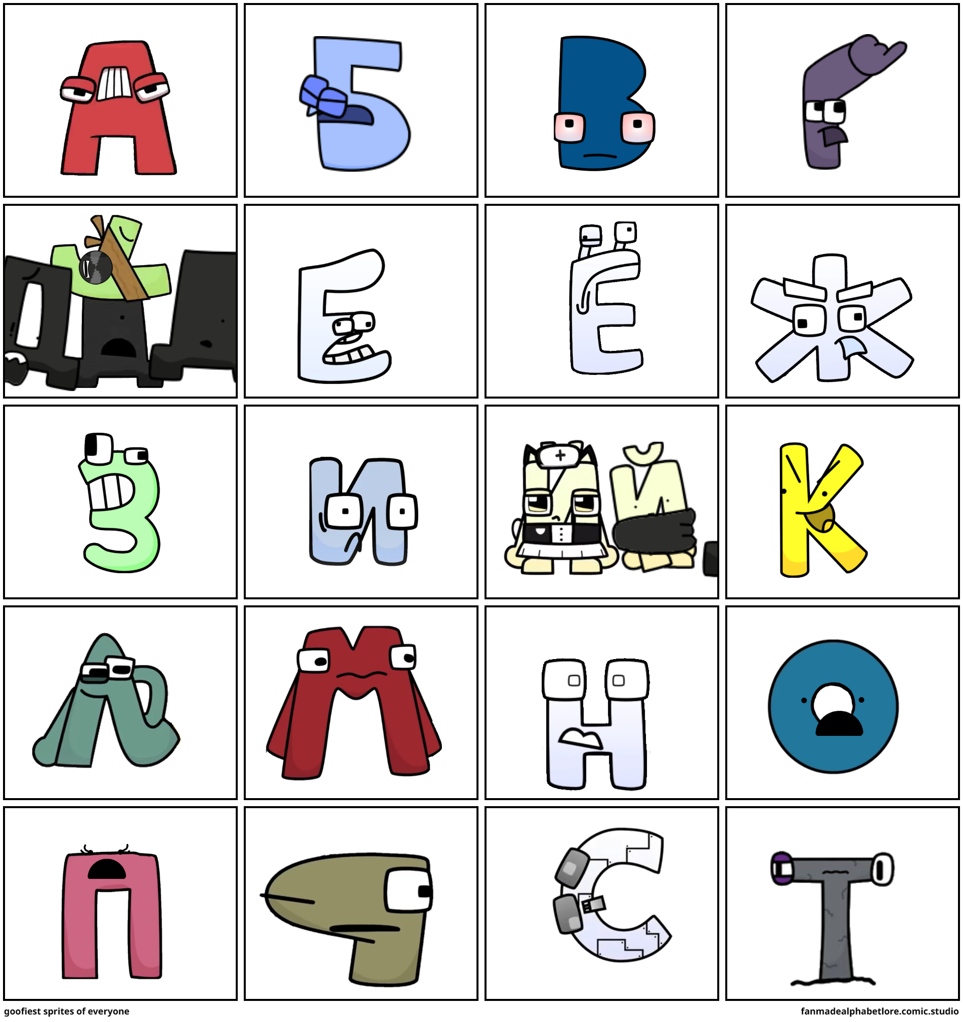 Alphabet Lore not fully shown sprites - F - Comic Studio