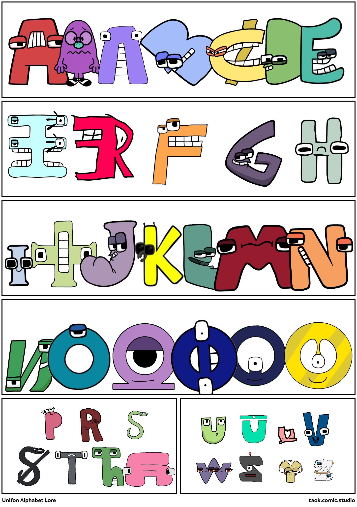Alphabet Lore but with Unifon Letters - Comic Studio