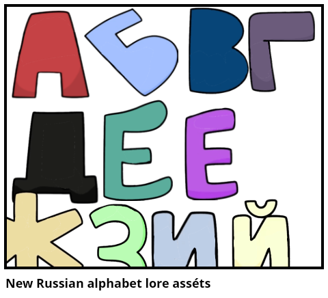 New Russian alphabet lore asséts