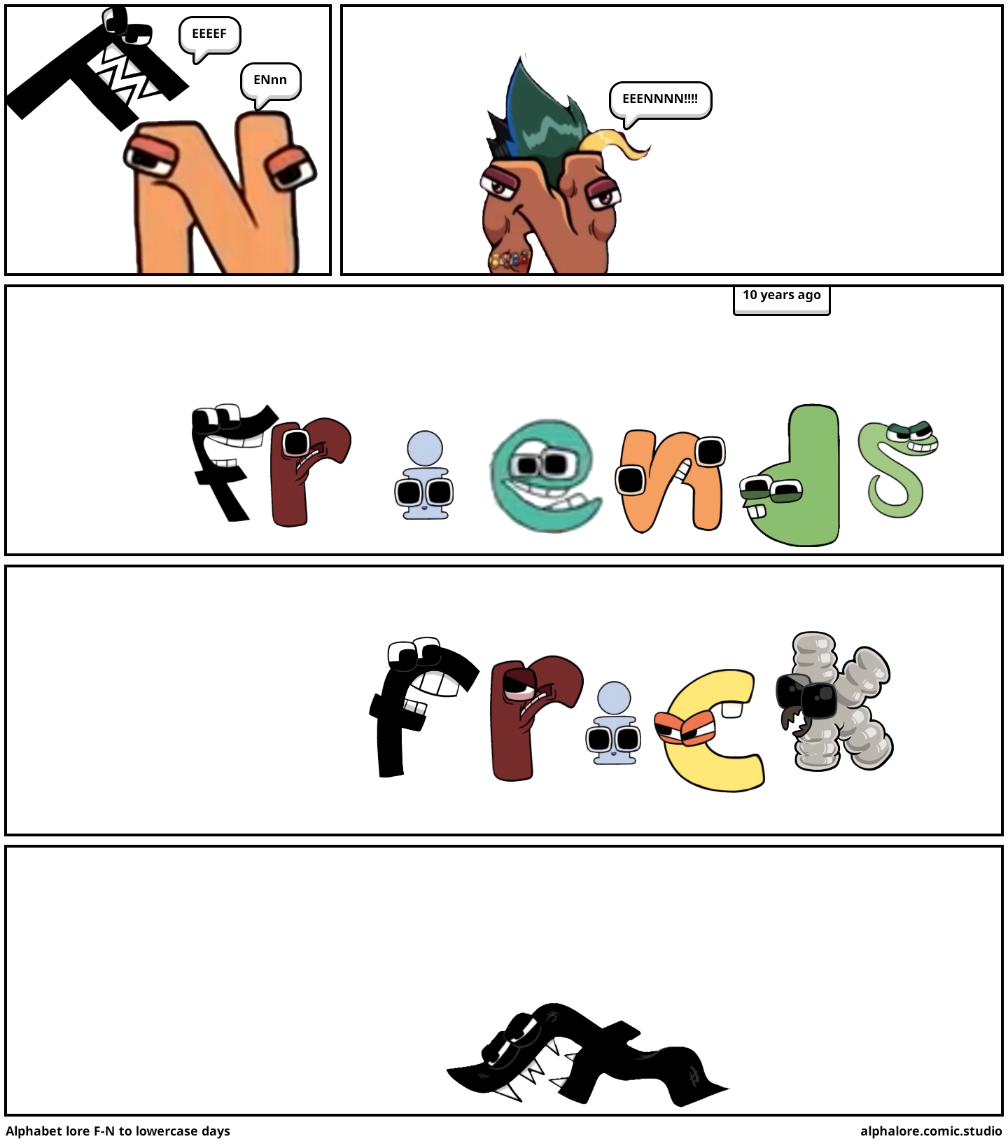 F and N alphabet Lore Lowercase