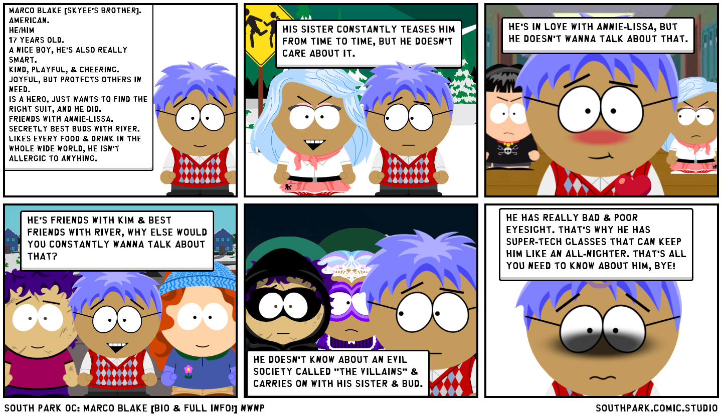 South Park Oc: Marco Blake [Bio & FULL Info!] NWNP