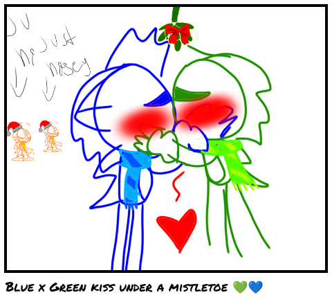 Blue x Green kiss under a mistletoe 💚💙