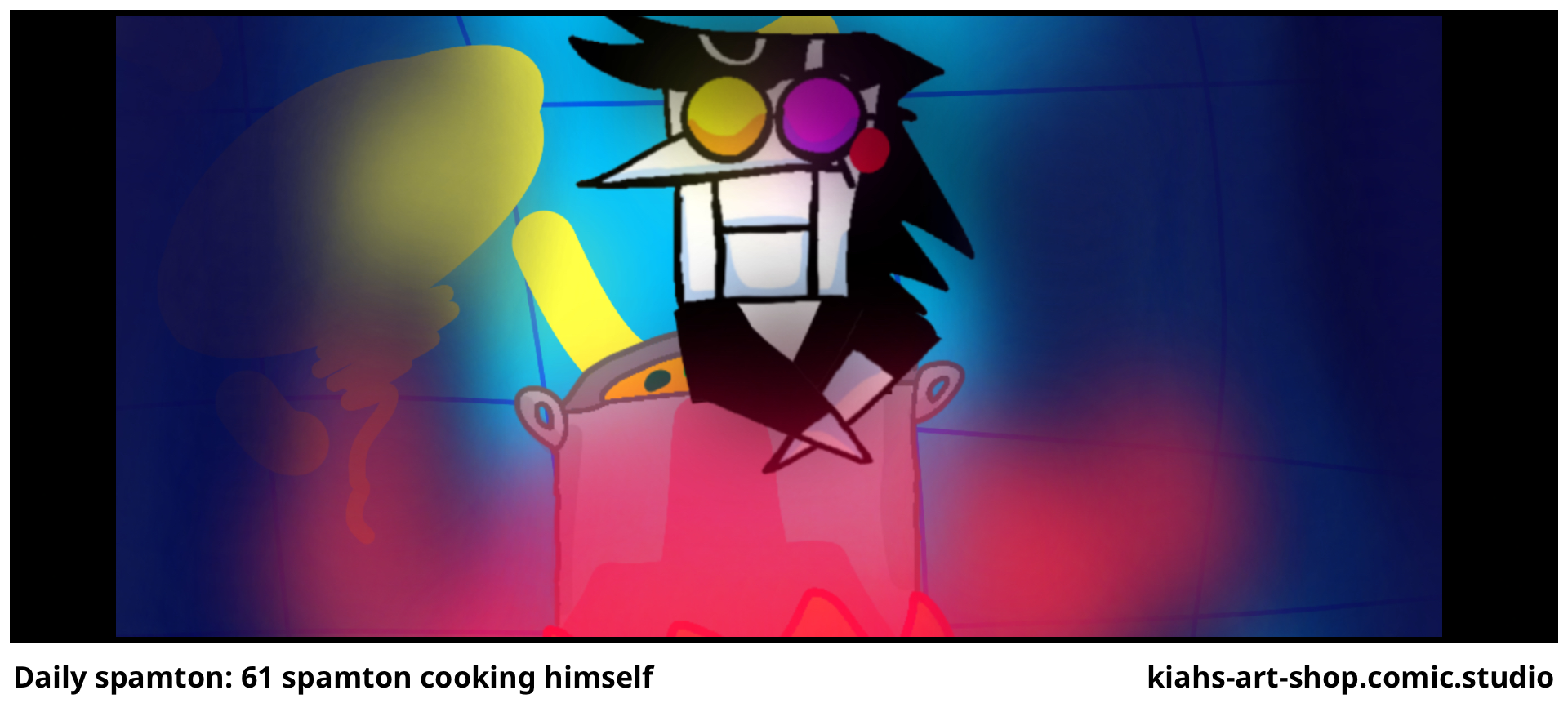 Daily spamton: 61 spamton cooking himself