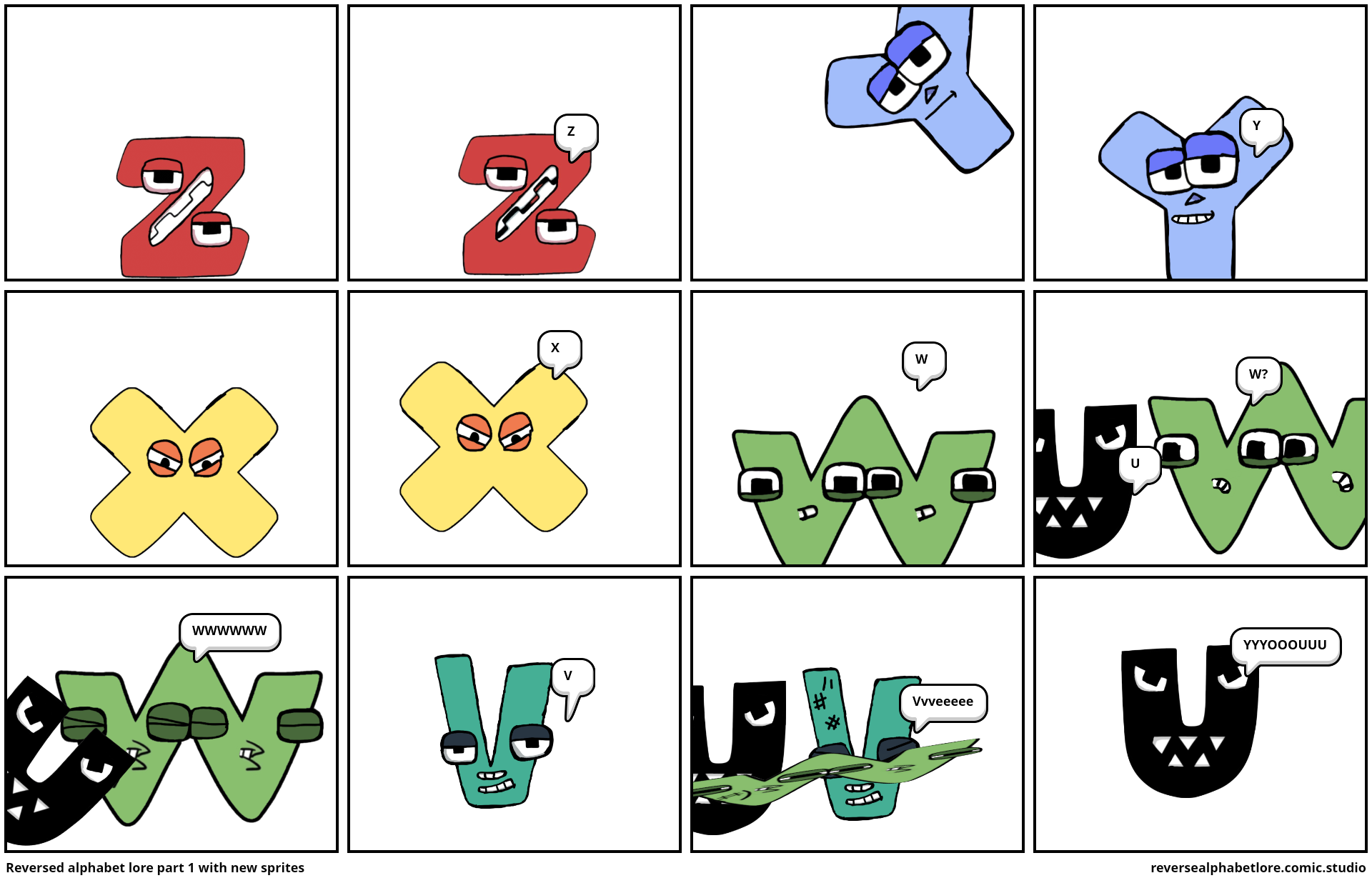 Reversed alphabet lore part 1 with new sprites 