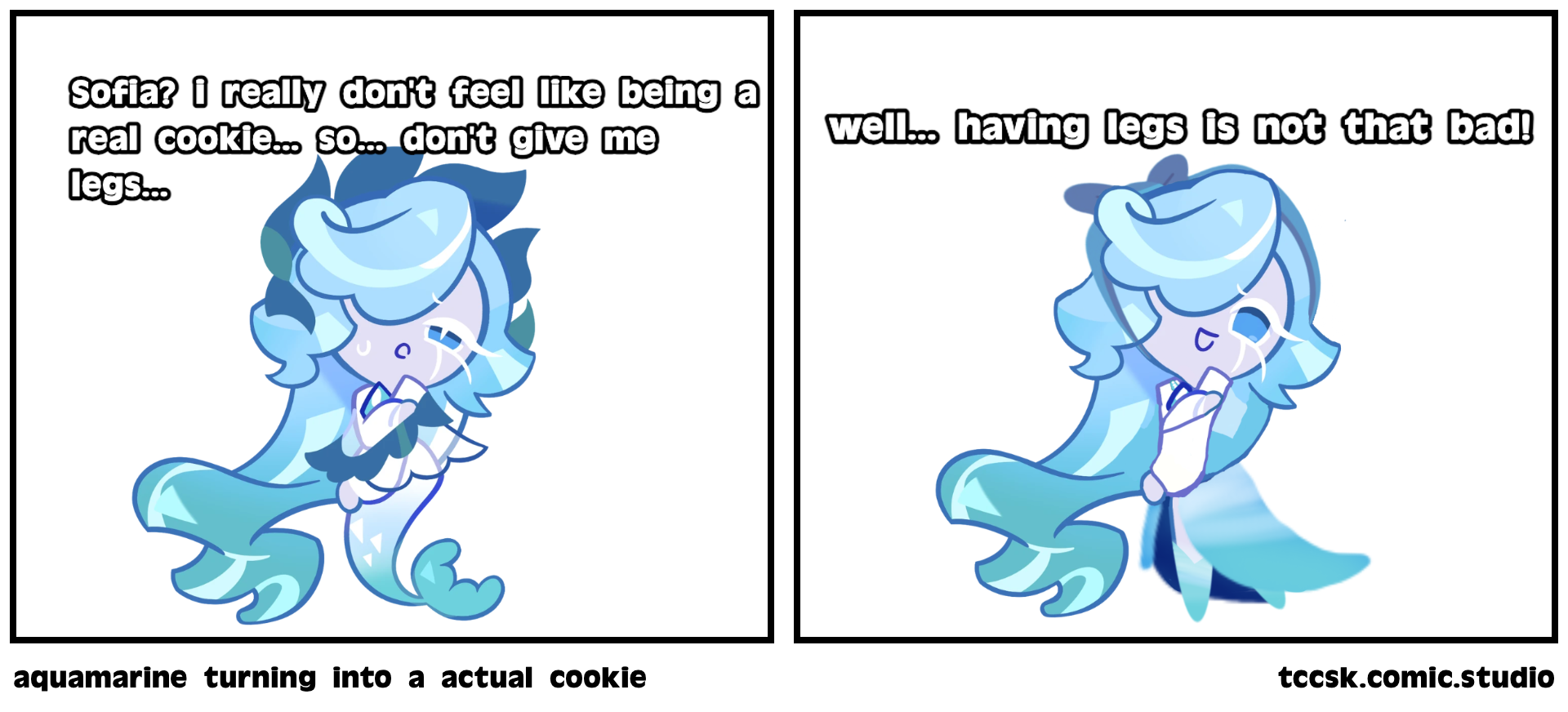 aquamarine turning into a actual cookie
